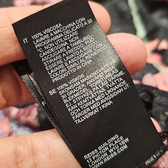 NWT Reiss LENI FITTED FLORAL PRINT Black MIDI Whimsy Fairy DRESS Size 10 *FLAWED - Picture 15 of 16